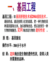 第六章第二节基因工程及其应用 演示文稿