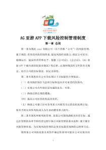AG亚游APP下载风险控制管理制度