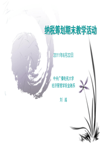 纳税筹划学习指导