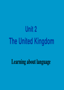 高中英语 Unit 2 The United Kingdom(第4课时)Learning about