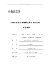 云南云投生态风险评估