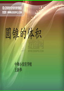 圆锥的认识和体积PPT