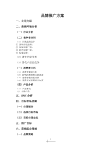 品牌推广方案模板