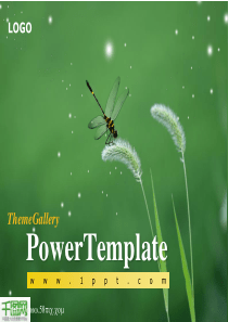 漂亮的蜻蜓PPT动画模板下载