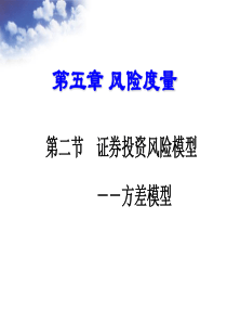 第五章风险度量方差模型第二节
