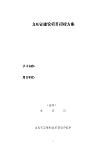 山东建设项目招标方案