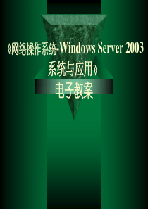 网络操作系统Windows系统与应用