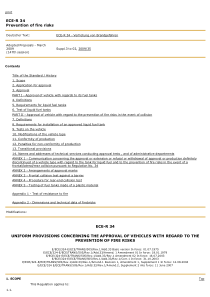 ECE-R34 欧盟法规标准 汽车防火 Prevention of fire risks