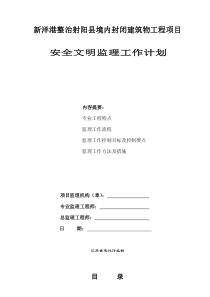 安全监理工作计划