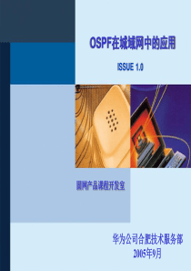 OSPF路由协议在城域网中的应用