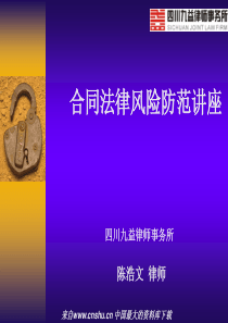合同法律风险防范讲座（PPT 38页）
