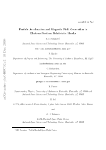 Particle Acceleration and Magnetic Field Generatio