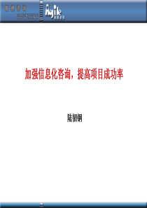 加强信息化咨询，提高项目成功率