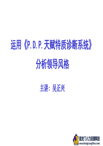运用《P.D.P天赋特质诊断系统》分析领导风格
