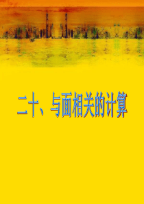 人教版六年级数学下册第六单元第二十课时图形的认识与测量―与面相关的计算精讲