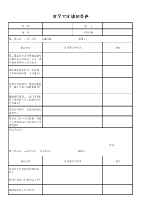 新员工面谈记录表