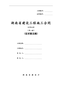 湖南省建设工程施工合同--yyyu0737