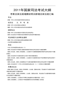 XXXX律政国家司法考试大纲涉考最新法律法规增删说明