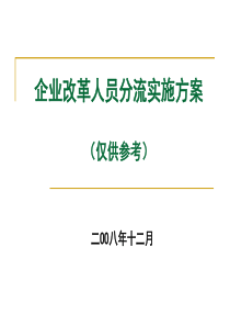 企业改革人员分流实施方案