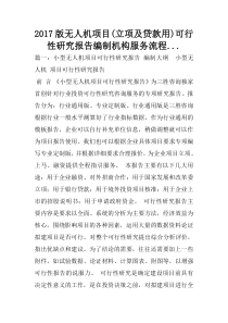 2017版无人机项目(立项及贷款用)可行性研究报告编制机构服务流程...