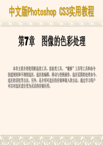 中文版Photoshop CS3实用教程》课件第7章