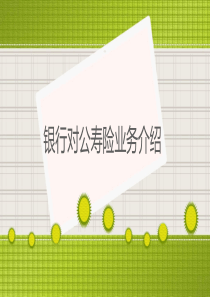 银行对公寿险业务介绍22页