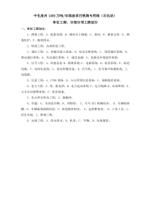 中化项目单位工程分部分项工程划分