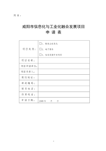 咸阳市信息化与工业化融合发展项目