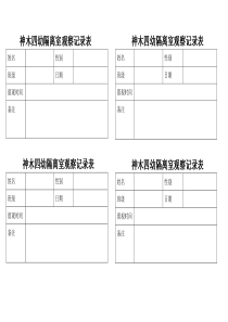 隔离室观察记录表