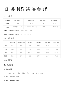 日语N5语法整理