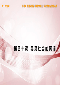 【步步高】2014届高考政治一轮复习 生活与哲学 第40课 寻觅社会的真谛课件 新人教版必修4