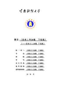 云南财经大学论文模版
