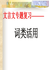 一轮复习-词类活用(名词)