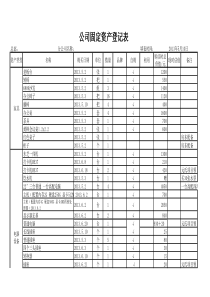 公司固定资产登记表