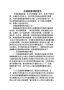 全域旅游调研报告