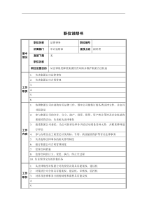 审计监察部-法律事务职位说明书