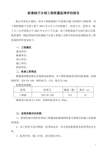桩基础监理评估报告