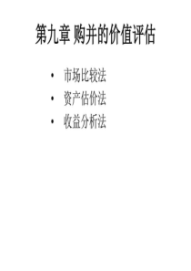 第九章(下篇)购并的价值评估