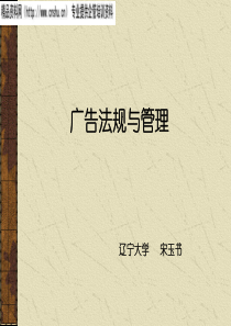 广告法规与管理