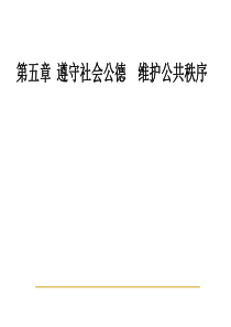 思想道德修养与法律基础_遵守社会公德维护公共秩序