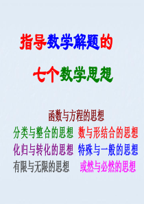 1.函数思想(特级教师王连笑数学思想教学课件)