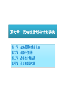 《管理学》-周三多-第七章-战略性计划与计划实施