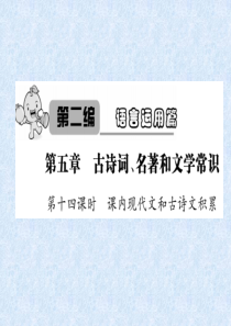 2019年年小升初语文总复习精讲课件-第5章-古诗词、名著和文学常识-第14课时-课内现代文和古诗文