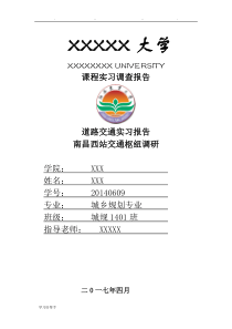 城市道路与交通调研报告书