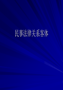 民事法律关系客体