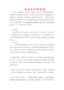 安全生产责任状范本