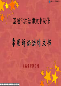 法律文书写作