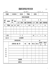 措施项目清单综合单价分析表
