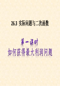 实际问题与二次函数(利润问题)