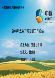 公司2009年度农业种植汇报材料.ppt